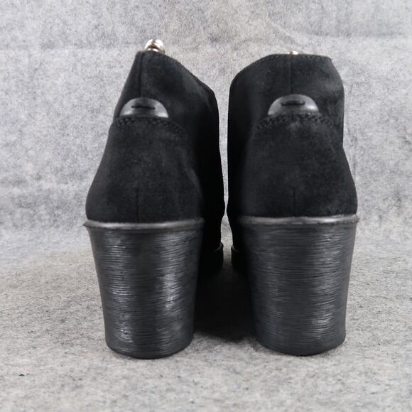 Clarks Shoes Women 7.5 Bootie Wedge Fashion Comfort Leather Classic Chukka Black - Picture 5 of 13